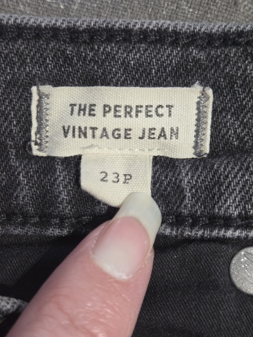 Madewell The Perfect Vintage Jean 23P Black High Rise Straight Crop Petite - Picture 3 of 8